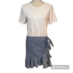 Veronica Beard Jeans Addyson Mixed Media Mini Dress Sz-M